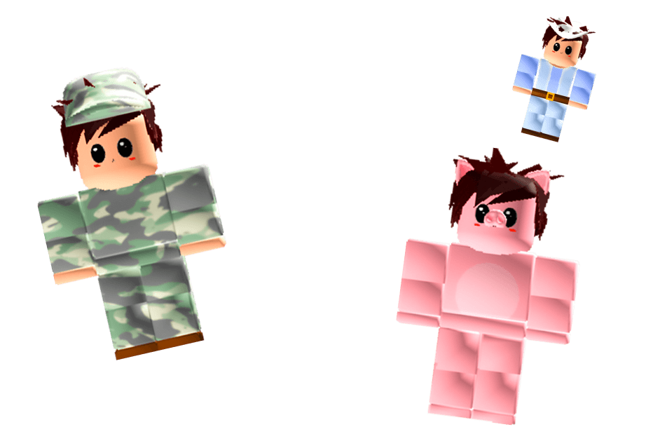 Roblox characters laid on the page
