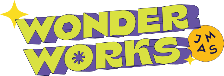 Playful text which reads 'Wonder Works Jams'